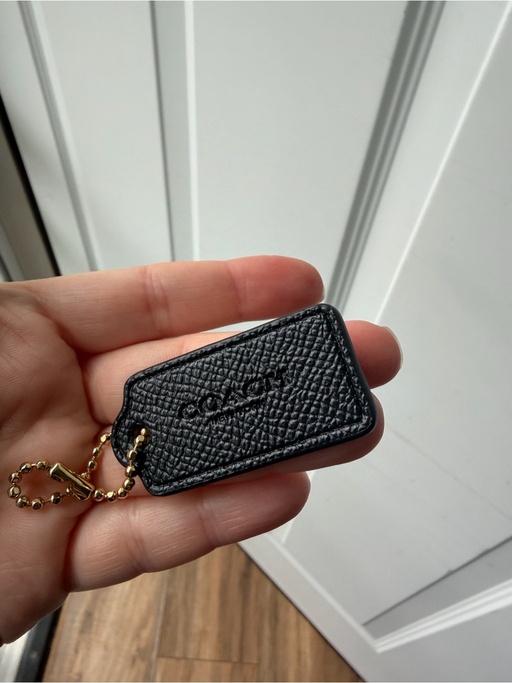 Coach Hang Tag - Black Pebbled Leather